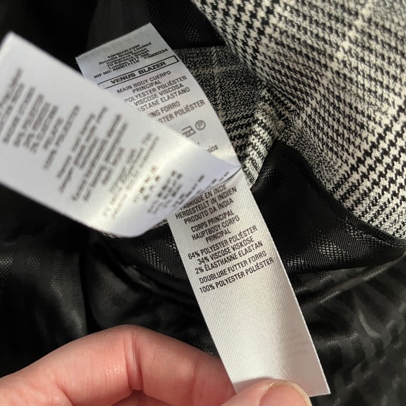 Topman Mens Gray Plaid Slim Fit Blazer Jacket 38R One Button Black‎ White Gray - Picture 9 of 9